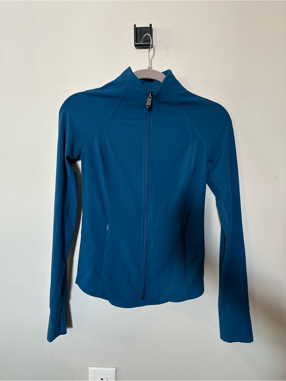 Athleta XXS Teal Blue Full Zip Fitted Performance Running Jacket